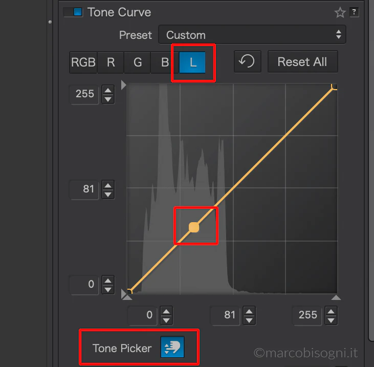 PhotoLab 8: nuovo pannello curve