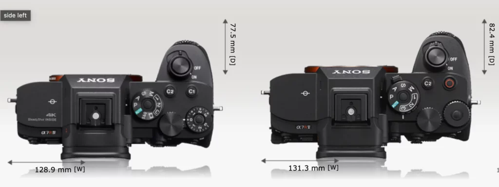 Sony A7R IV (a sx) Vs. Sony A7R V (dx)